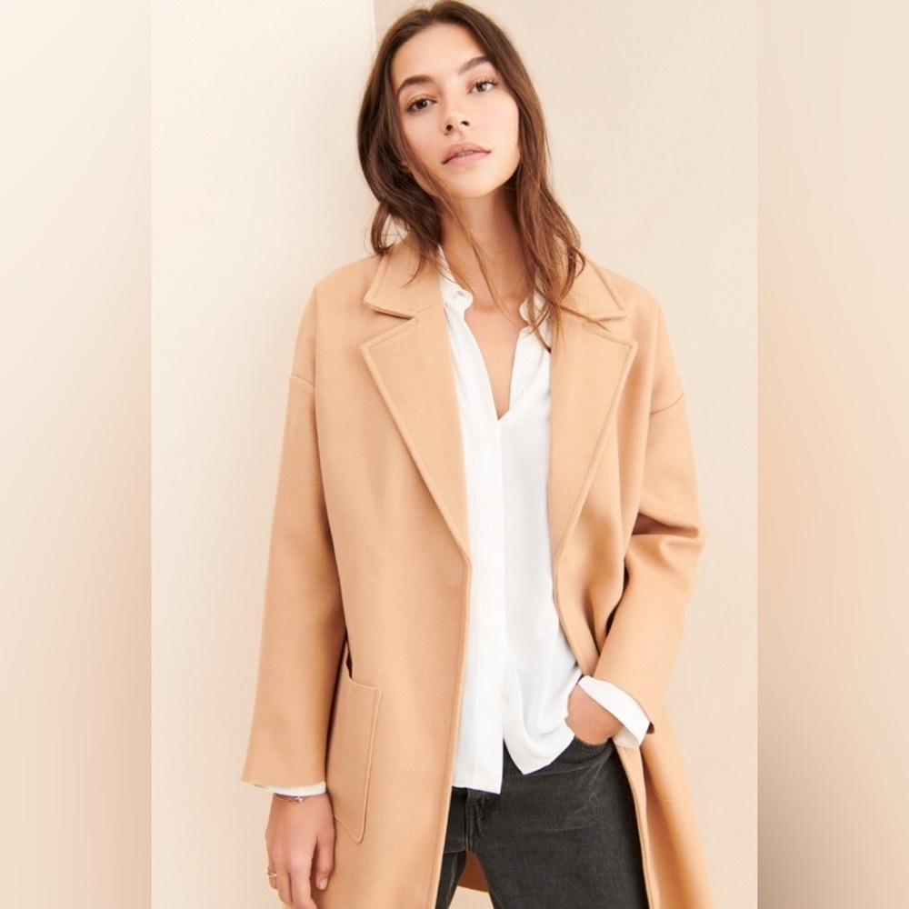 NWT Sadie And Sage All Along Coat Camel Size Large Oversized Normcore Academia